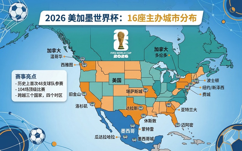 2026美加墨世界杯全景指南：48队赛制、球场分布与北美足球版图重构